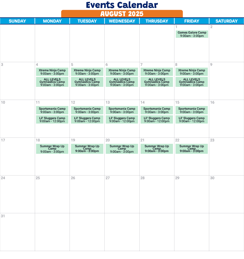 August 2025 events calendar