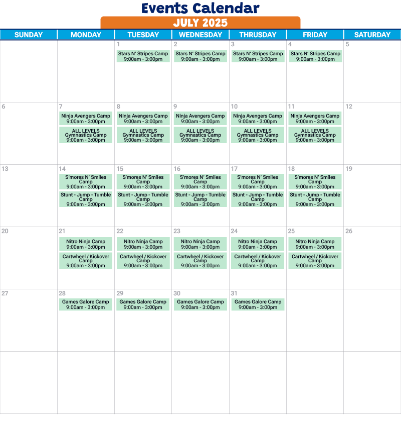 July 2025 events calendar