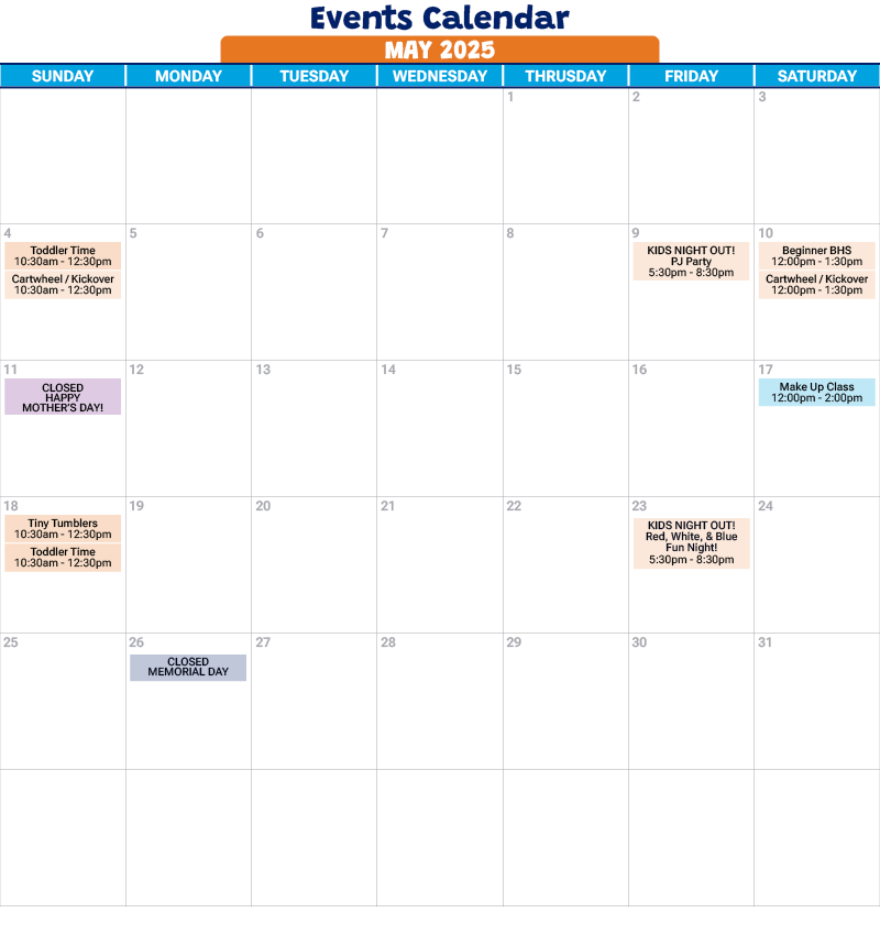 May 2025 events calendar