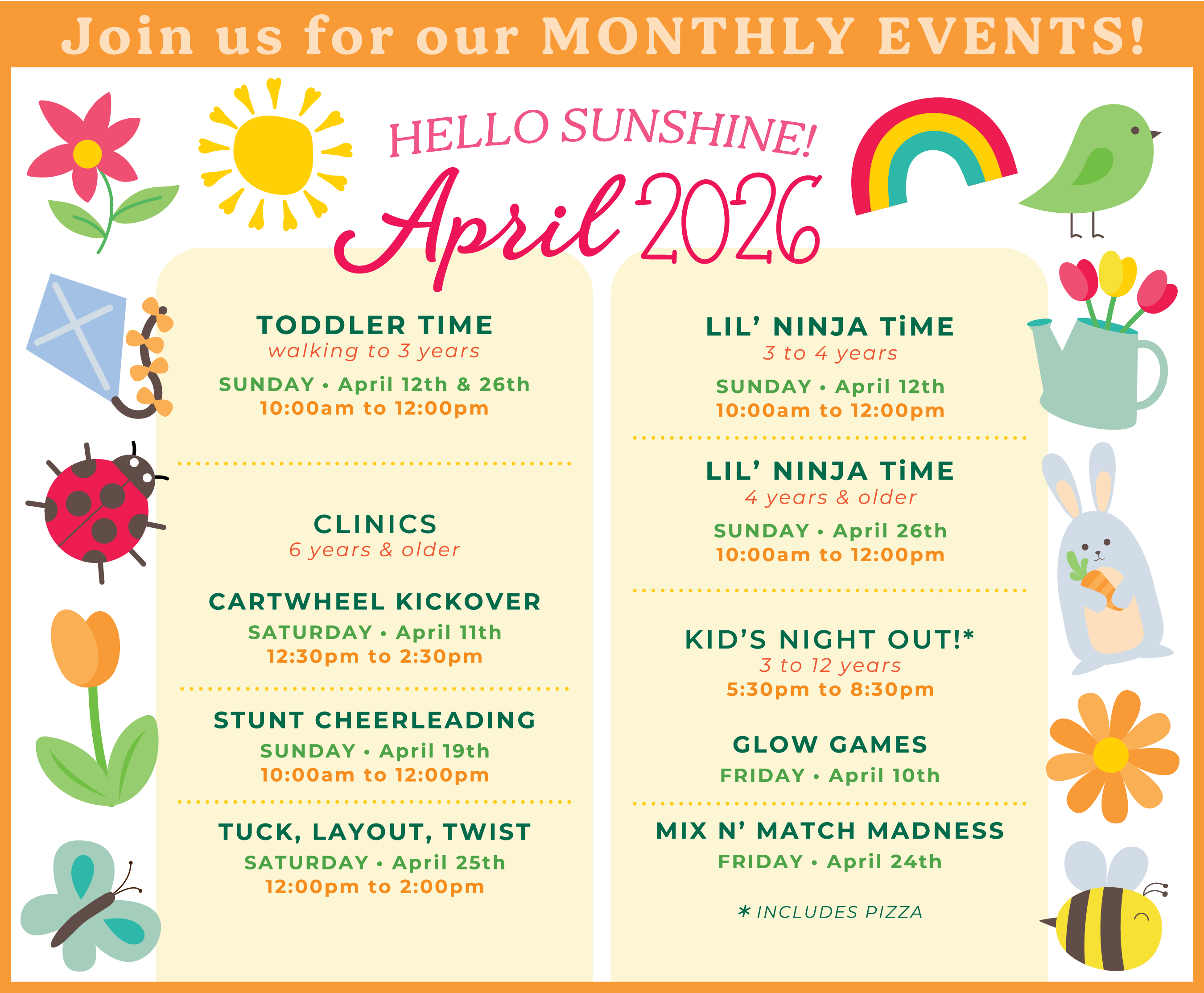 Monthly events