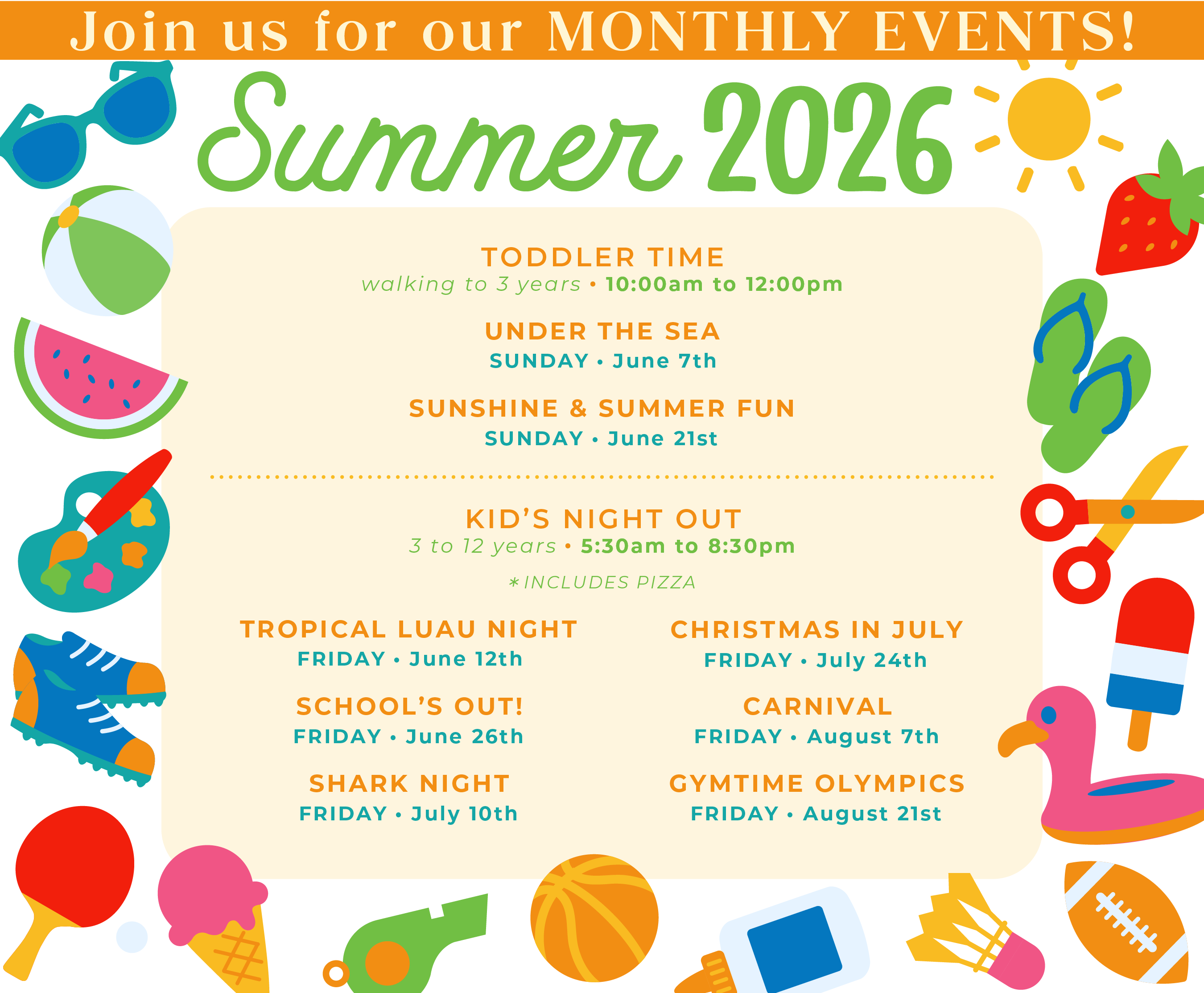 Monthly events